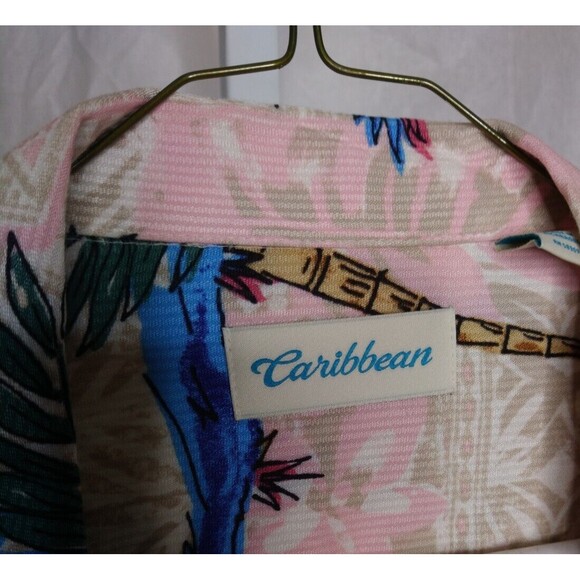 Caribbean Hawaiian Aloha Shirt Size 3XB Pink Palm Trees - Picture 3 of 5